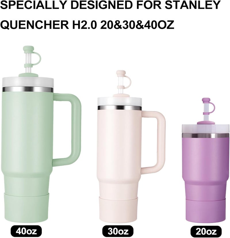HYZ 8 Piece Accessories for Stanley Cup, Silicone Spill Proof Stopper Set and Protective Boot Including Straw Cover Cap for Stanley H2.0 20oz 30oz 40oz Tumbler, Matcha - Image 4